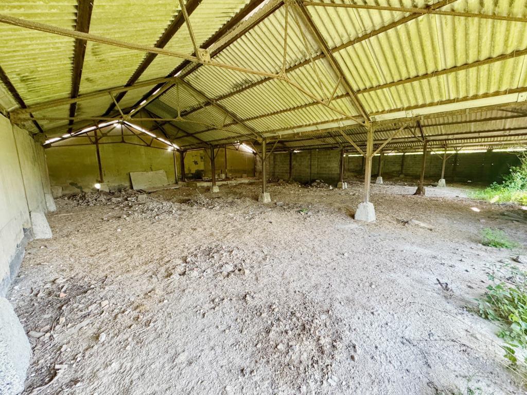 Lot: 107 - CATTLE AND OPEN BAY HAY BARNS WITH POTENTIAL - Internal view of attached barns 2